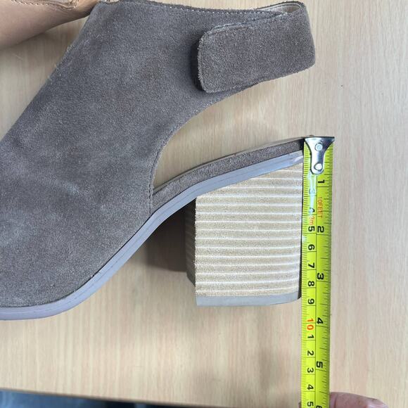 Sole Society Women's Suede Peep-Toe Ankle Jagger Booties Dark Taupe Size 11 - Picture 9 of 9